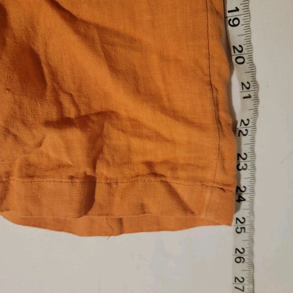 Rachel Roy Womens Linen Pants Size Medium Orange Cargo Coastal Y2K Hip Hop - Picture 7 of 7